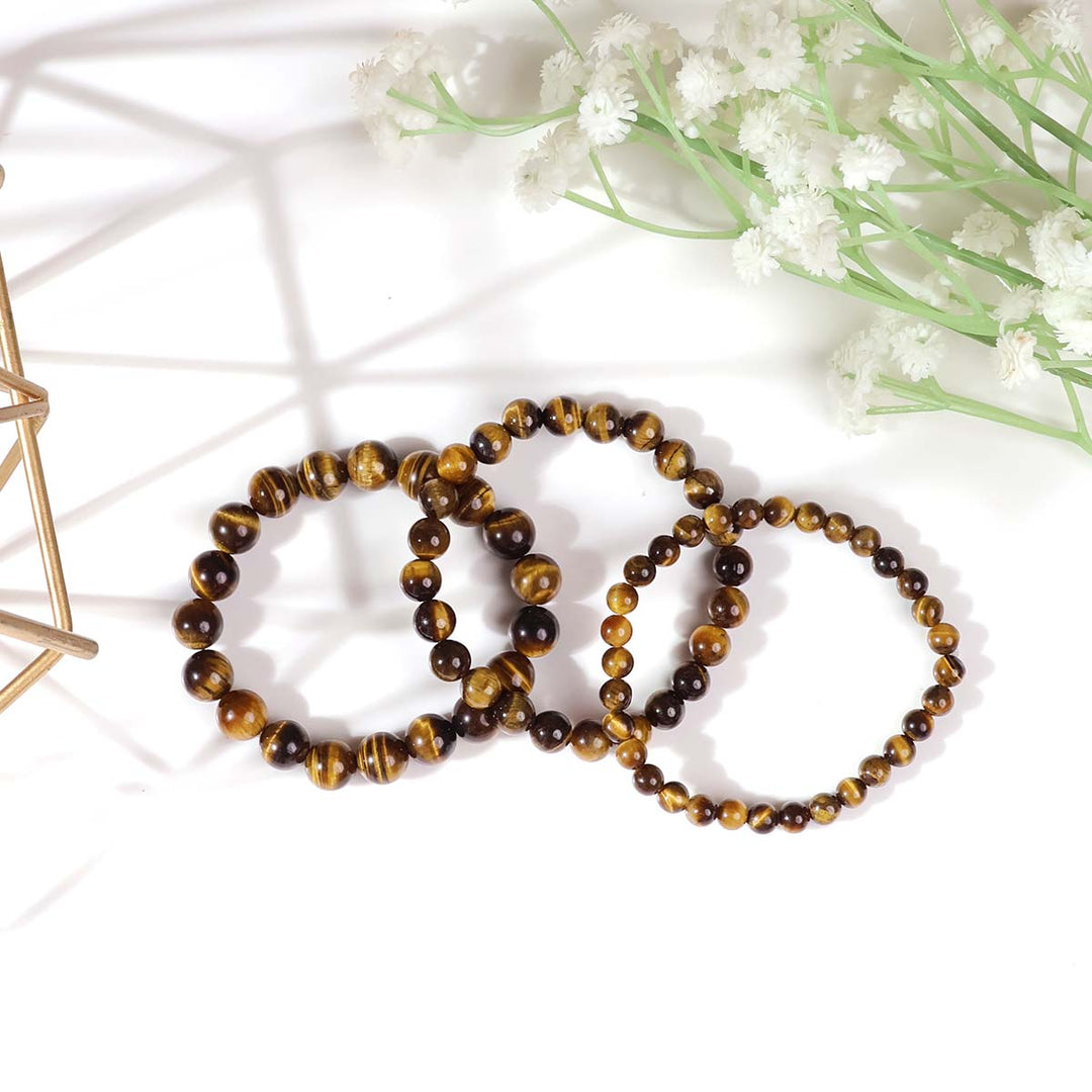 Tiger Eye Round Beads Bracelet