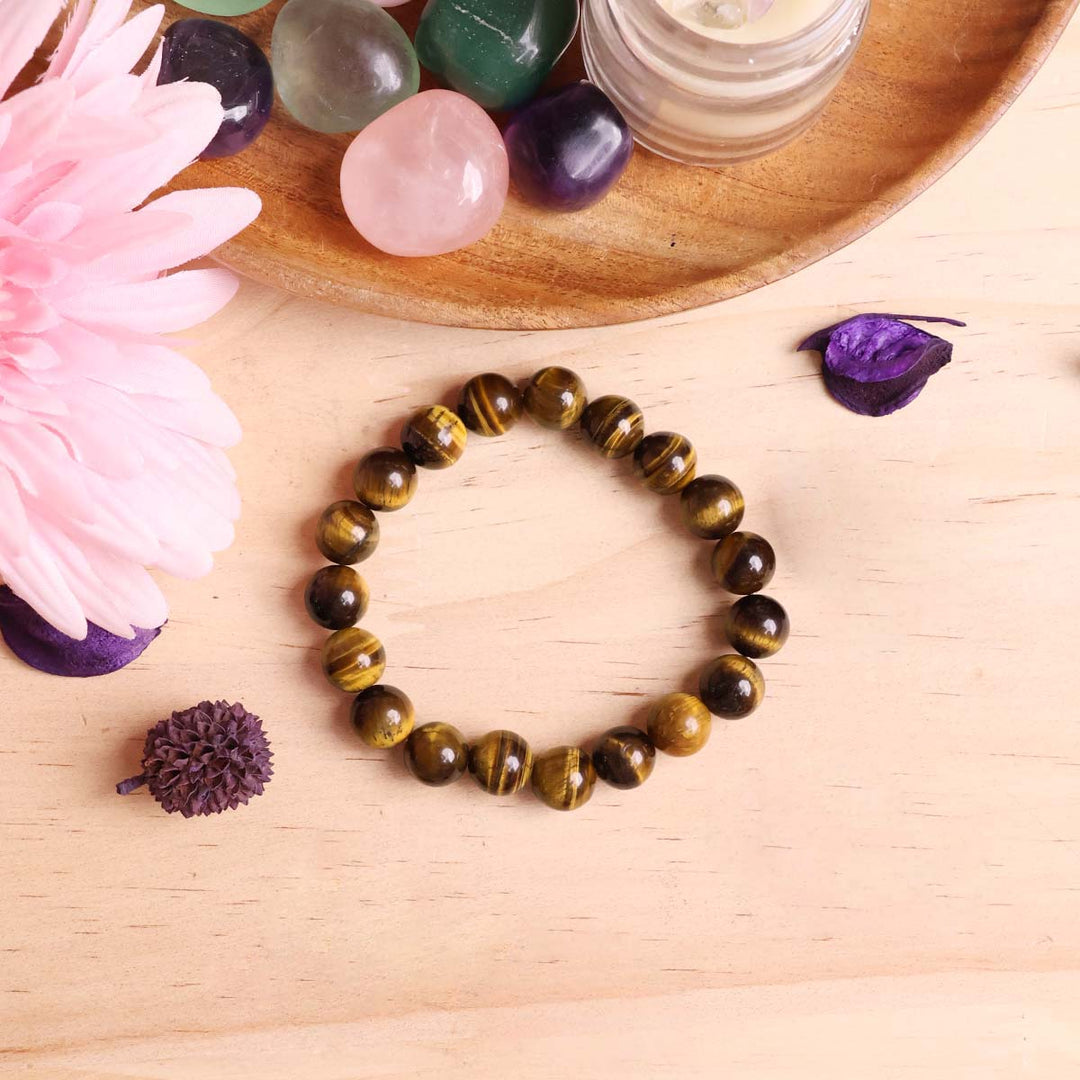 Tiger Eye Round Beads Bracelet