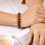 Load image into Gallery viewer, Tiger Eye Round Beads Bracelet
