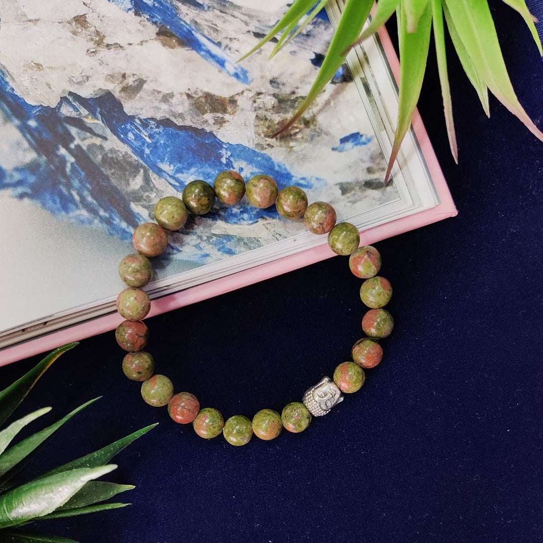 Unakite Buddha Bracelet