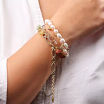Load image into Gallery viewer, Mother Of Pearl 7 Chakra Chain Bracelet

