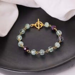 Load image into Gallery viewer, Multi Fluorite Drum Faceted Chain Bracelet
