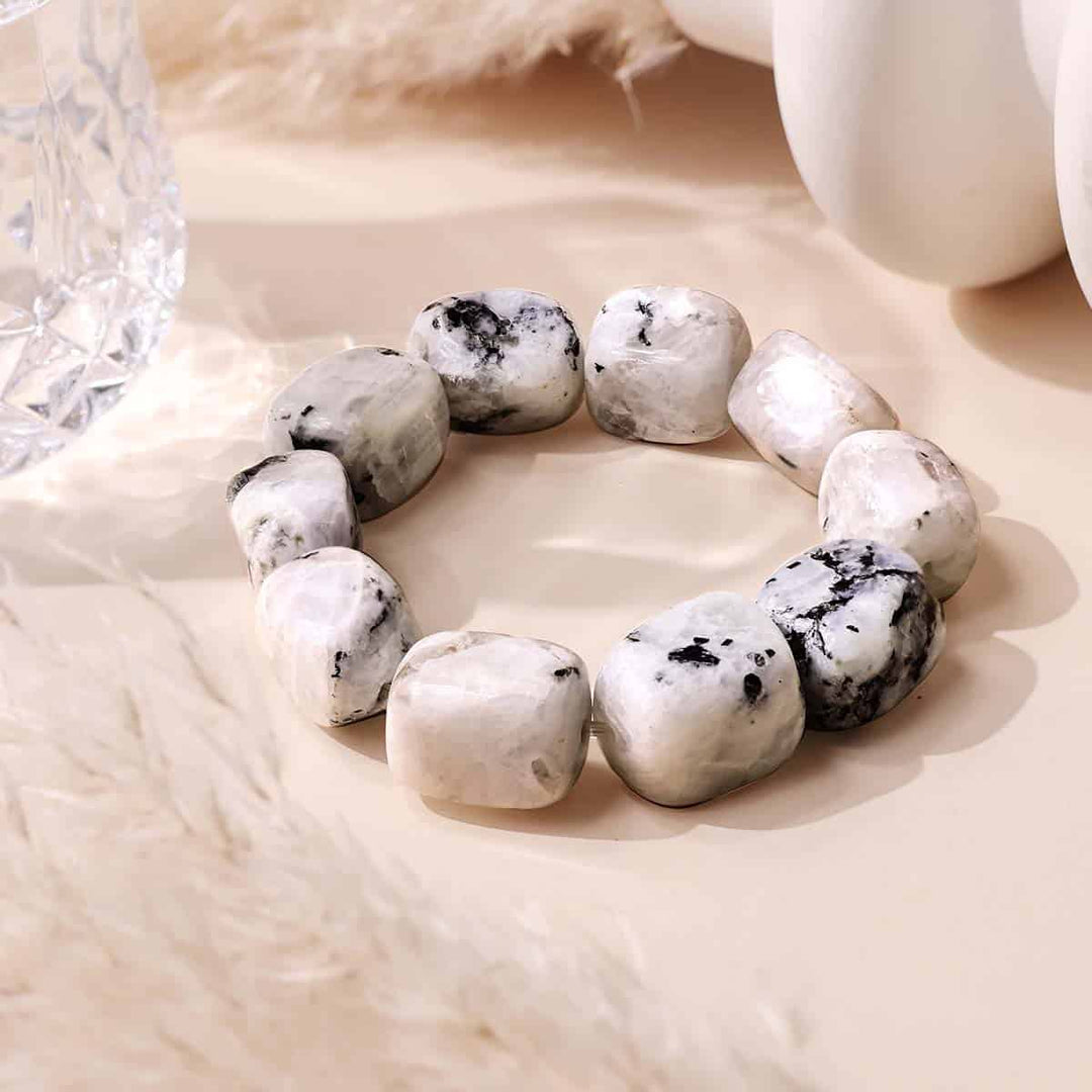 Rainbow Moonstone Tumble Bracelet