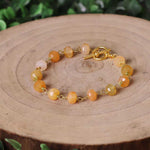 Load image into Gallery viewer, Red Carnelian Drum Faceted Chain Bracelet
