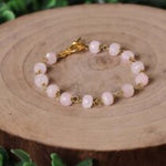 Load image into Gallery viewer, Rose Quartz Drum Faceted Chain Bracelet
