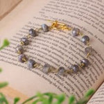 Load image into Gallery viewer, Labradorite Drum Faceted Chain Bracelet
