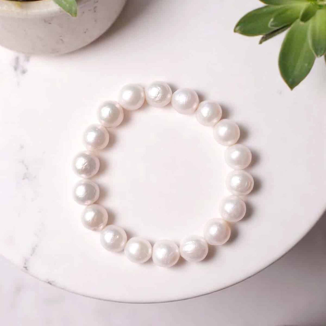 White Baroque Pearl Bracelet