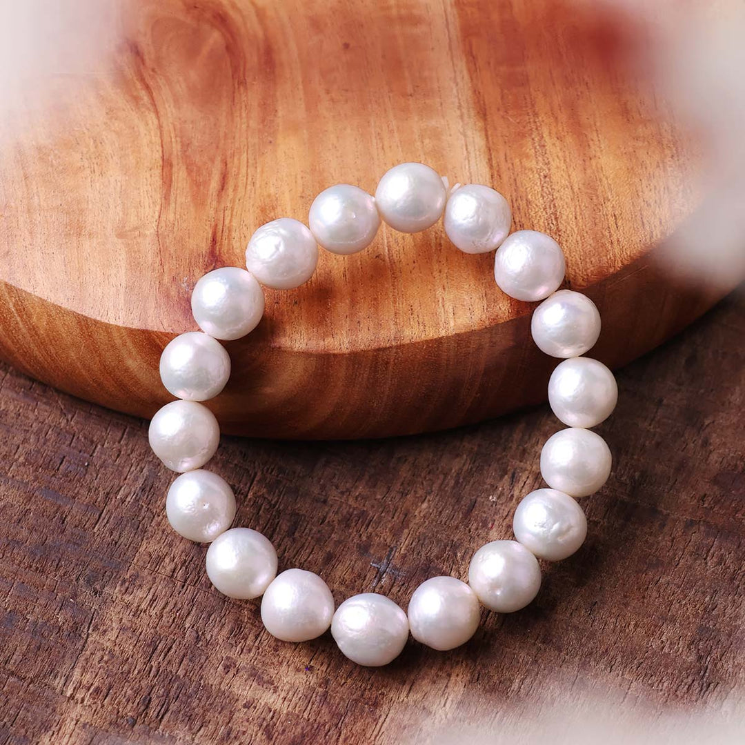 White Baroque Pearl Bracelet