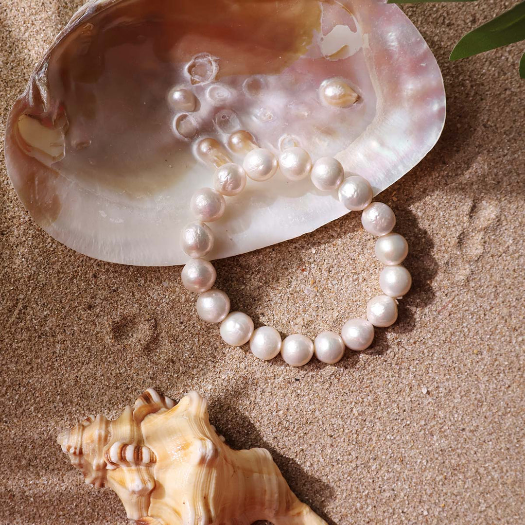 White Baroque Pearl Bracelet