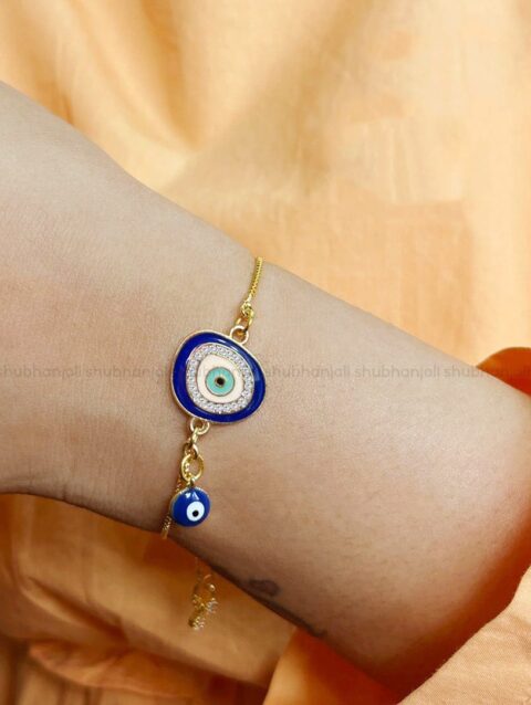 Evil Eye Chain Bracelet with Small Evil Eye Charm