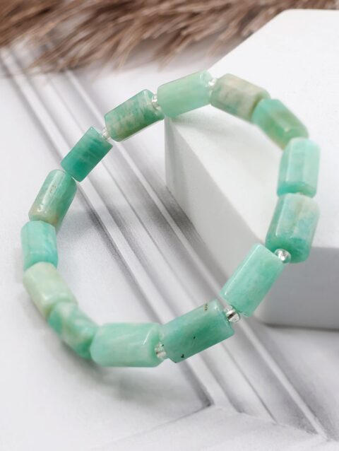 Shop Amazonite Faceted Tube Beads Stone Bracelet