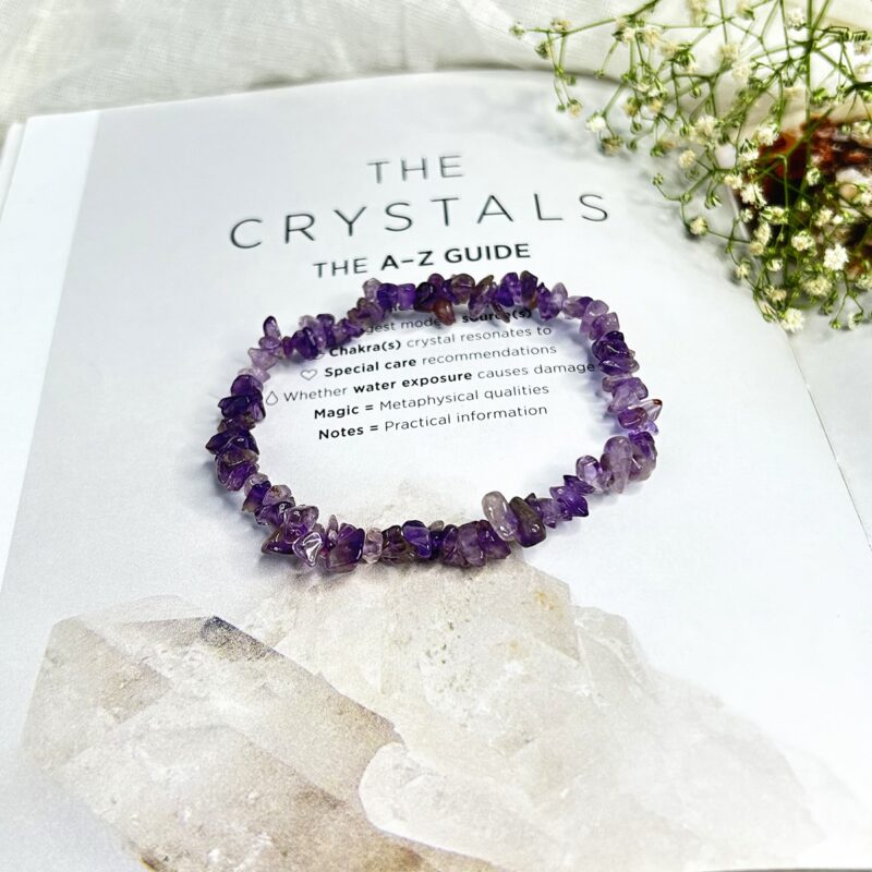 Natural Amethyst Chips Elastic Bracelet