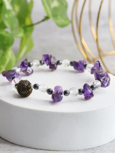 Shop Amethyst Chips Magnetic Lock Bracelet