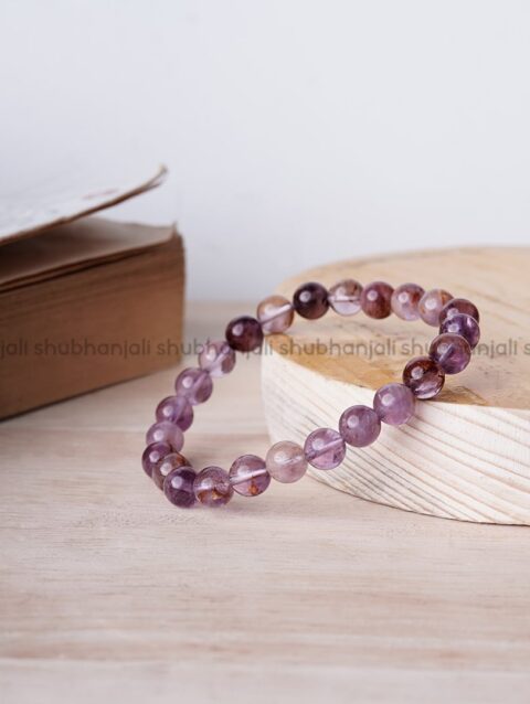 Ametrine Crystal 8mm Round Beads Bracelet