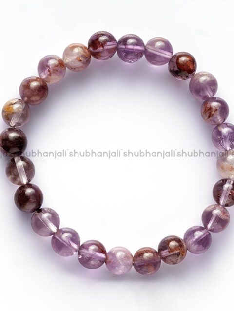 Ametrine Crystal 8mm Round Beads Bracelet