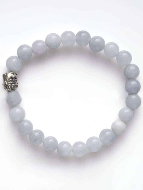 Aquamarine Crystal Buddha Stone Bracelet