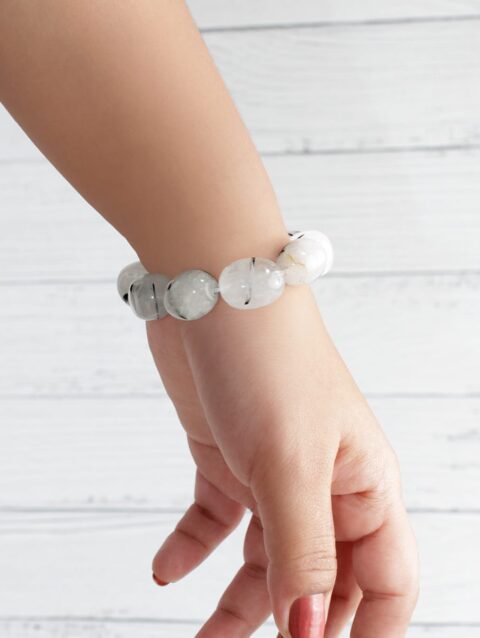 Shop Black Routile Crystal Tumble Bracelet