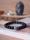 Black Tourmaline Buddha Crystal Bracelet