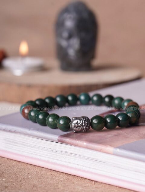 BloodStone Buddha Crystal Bracelet