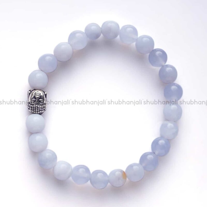 Blue Lace Agate Buddha Crystal Bracelet