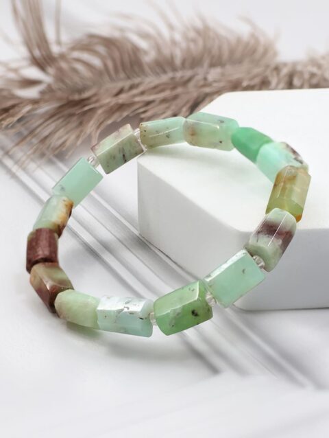 Shop Chrysoprase Faceted Tube Beads Stone Bracelet