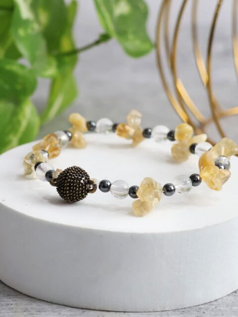 Shop Citrine Chips Magnetic Lock Bracelet