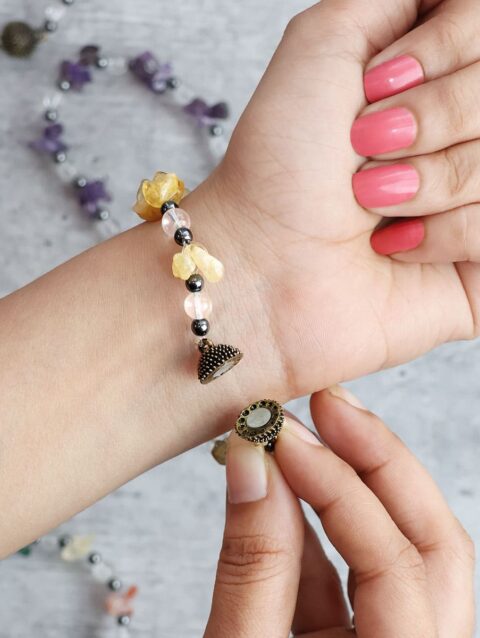 Shop Citrine Chips Magnetic Lock Bracelet