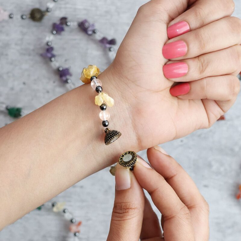 Shop Citrine Chips Magnetic Lock Bracelet