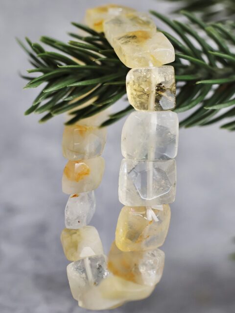 Shop Citrine Square Cute Shape Beads Bracelet