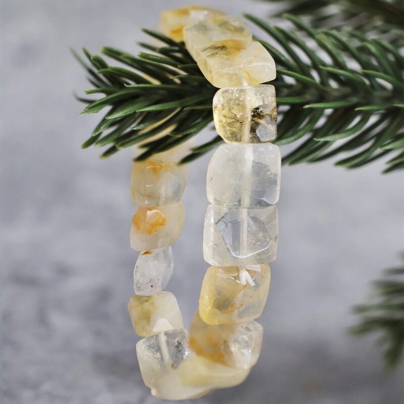 Shop Citrine Square Cute Shape Beads Bracelet