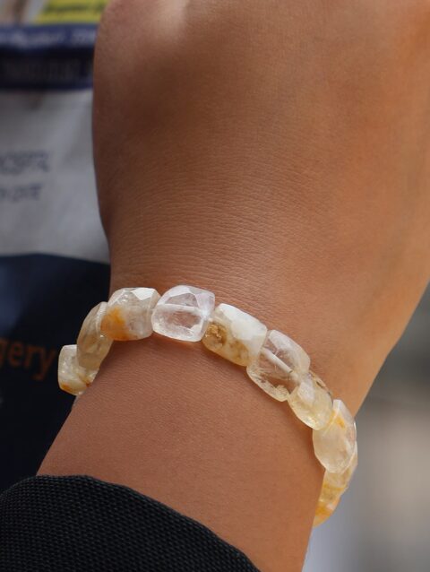 Shop Citrine Square Cute Shape Beads Bracelet