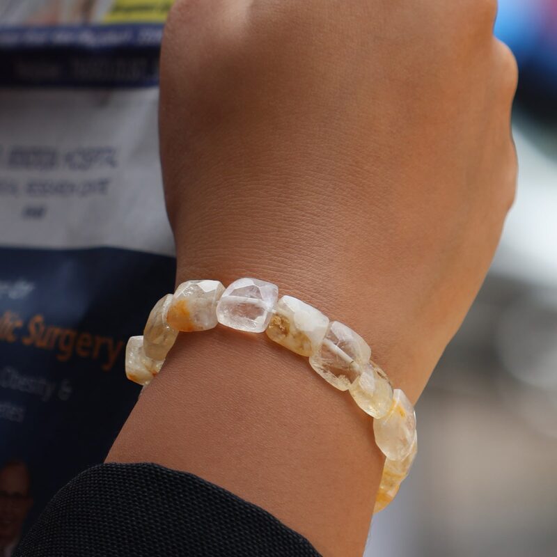 Shop Citrine Square Cute Shape Beads Bracelet