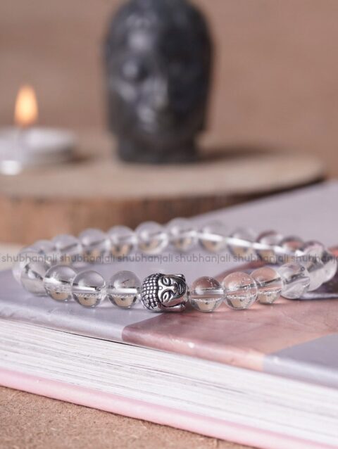 Clear Quartz Buddha Crystal Bracelet