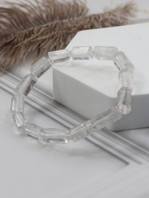 Shop Clear Quartz Faceted Tube Beads Stone Bracelet