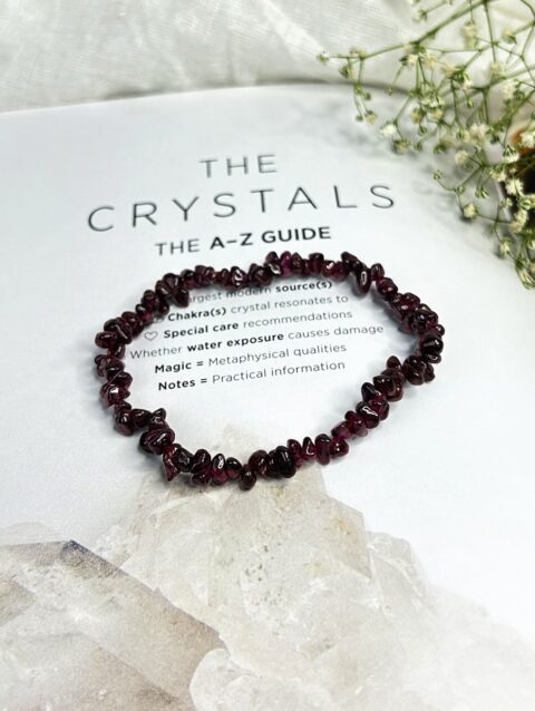 Garnet Chips Elastic Bracelet