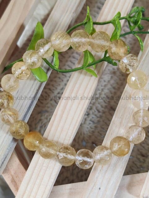 Golden Rutilated Quartz Faceted Cut Bracelet