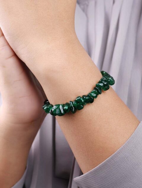 Green Jade Chip Stone Bracelet