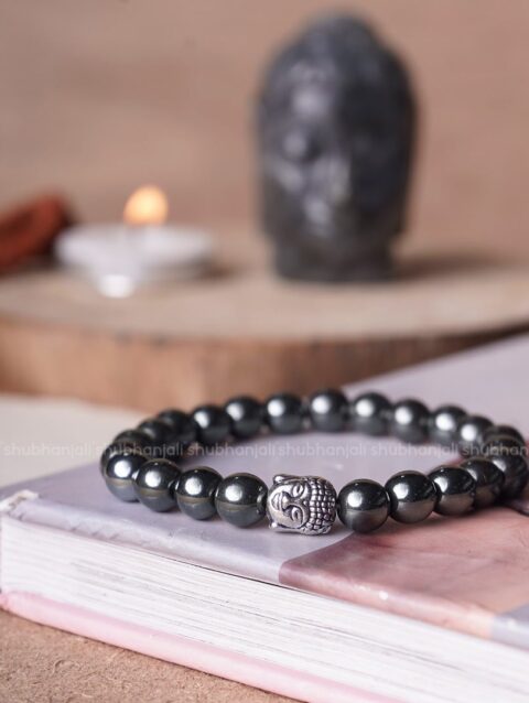 Hematite Buddha Crystal Bracelet