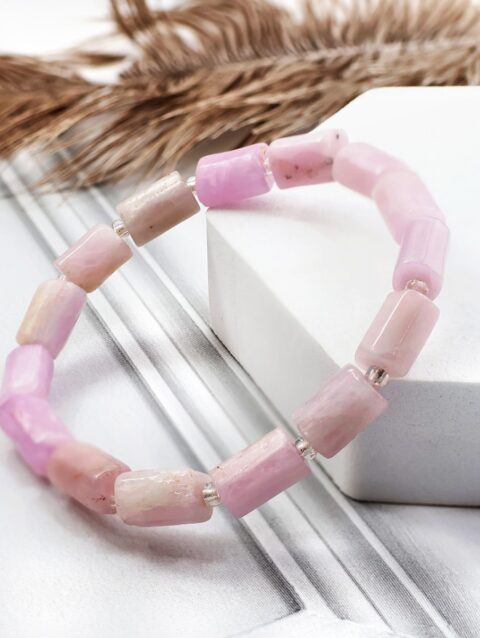 Shop Kunzite Faceted Tube Beads Stone Bracelet