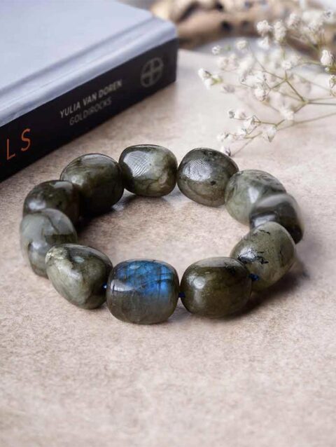 Natural Labradorite Crystal Tumble Bracelet