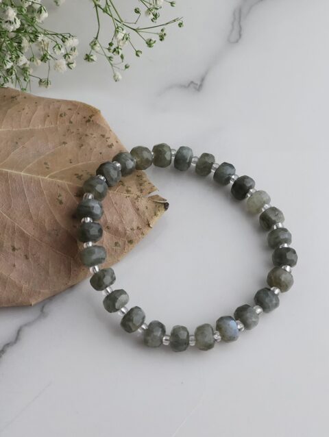 Shop Labradorite Rondelle Drum Beads Bracelet