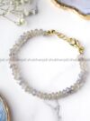 Natural Labradorite Crystal Randelle Shape Beads Bracelet