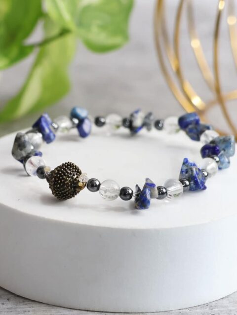 Shop Lapis Lazuli Chips Magnetic Lock Bracelet