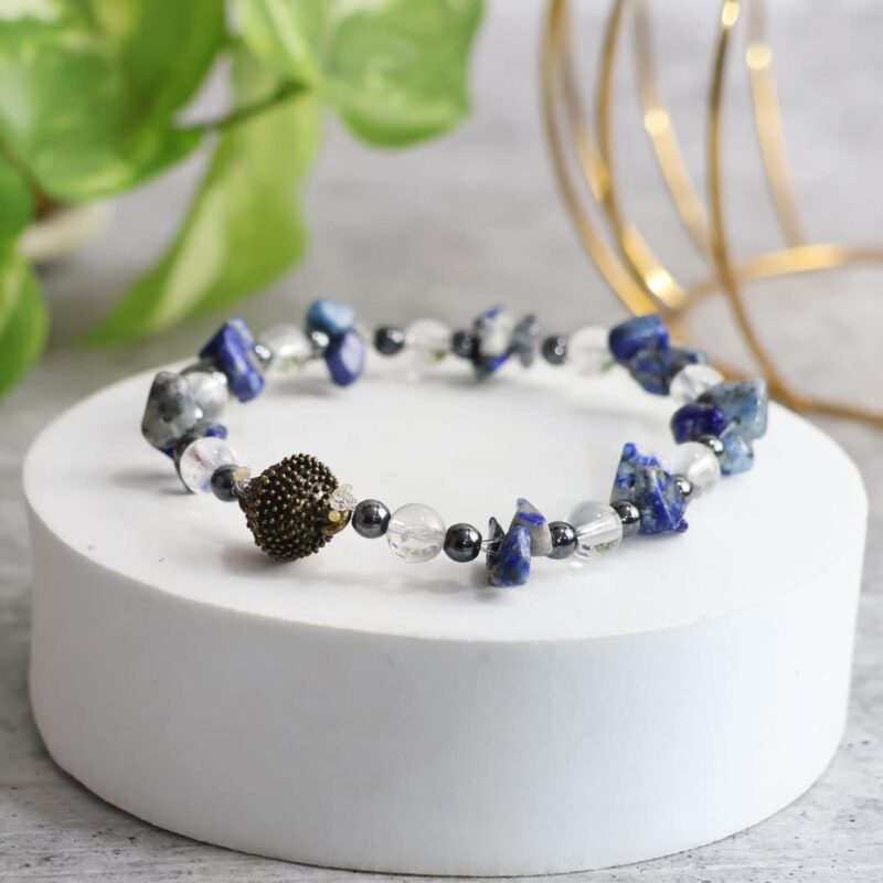 Shop Lapis Lazuli Chips Magnetic Lock Bracelet