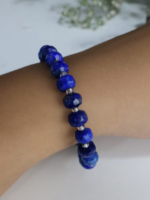 Shop Lapis Lazuli Rondelle Drum Beads Bracelet