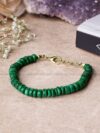 Natural Malachite Crystal Bati Shape Beads Bracelet