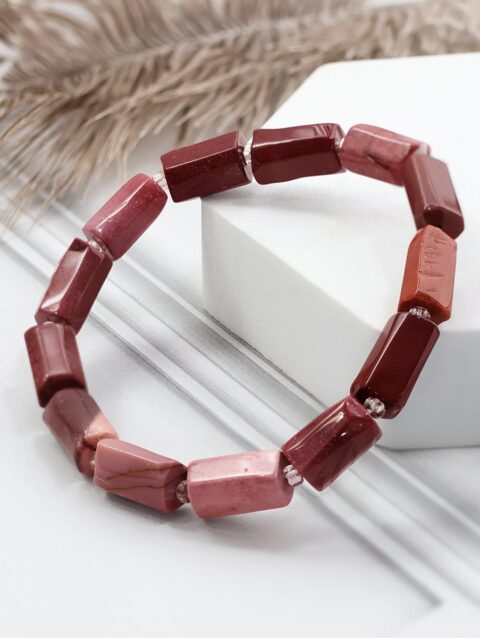 Shop Mookaite Jasper Faceted Tube Beads Stone Bracelet