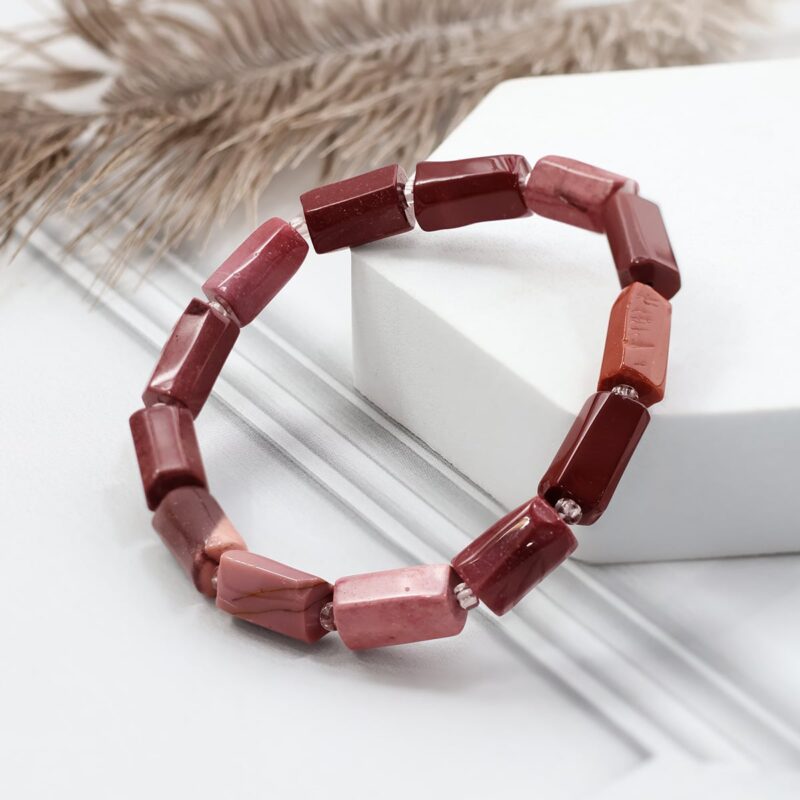 Shop Mookaite Jasper Faceted Tube Beads Stone Bracelet