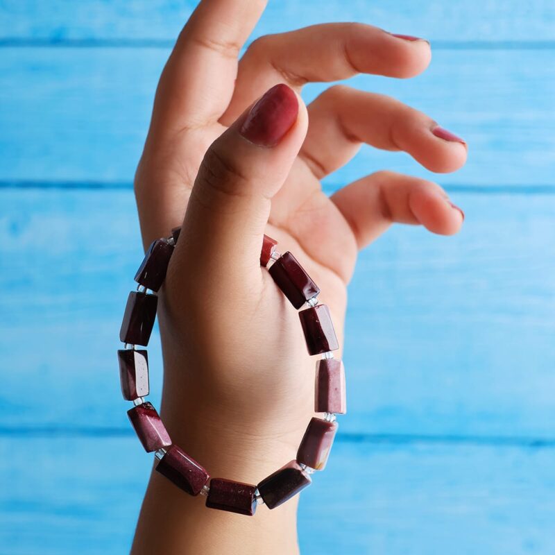 Shop Mookaite Jasper Faceted Tube Beads Stone Bracelet