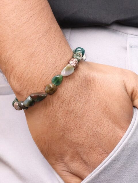 Moss Agate Tumble Bracelet